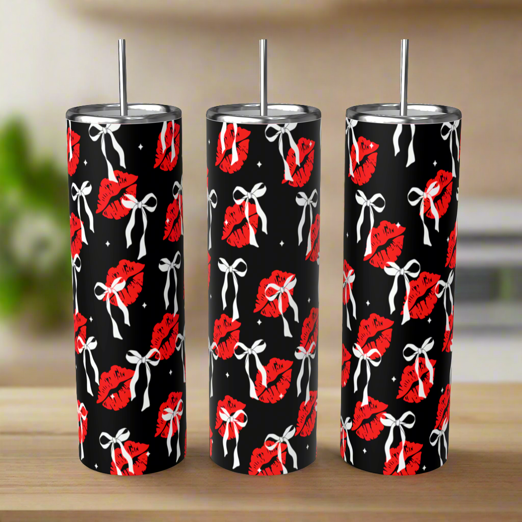 Bows & Kisses 20oz Skinny Tumbler