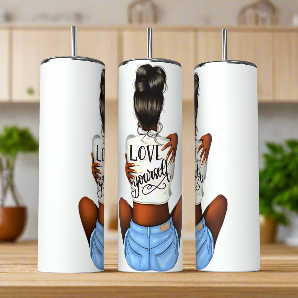 Love yourself 20oz Skinny Tumbler