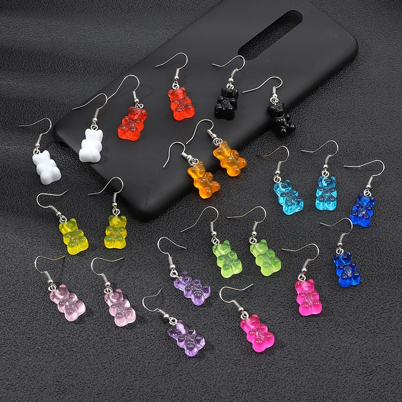 Bear drop earrings