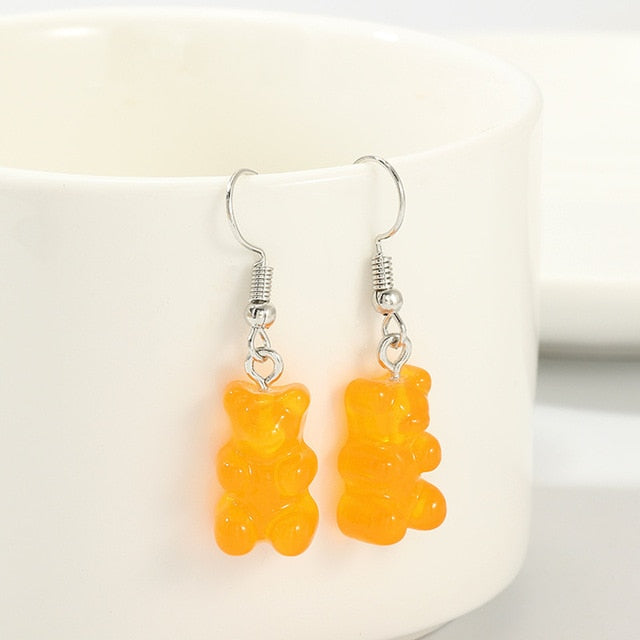 Bear drop earrings