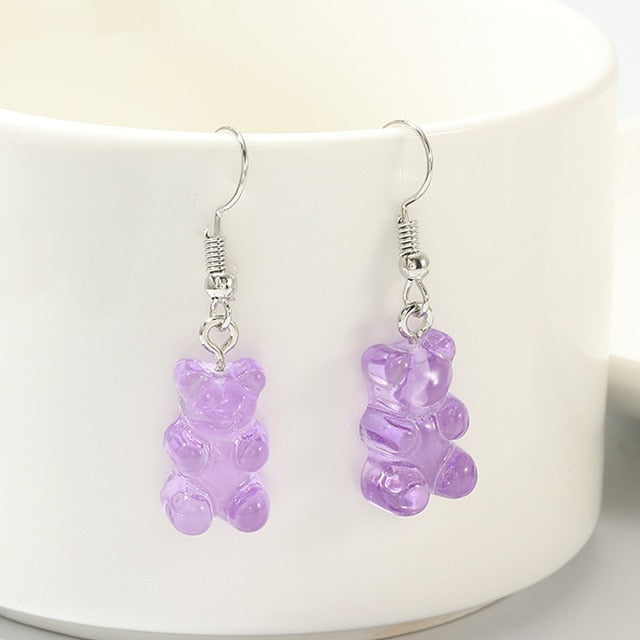 Bear drop earrings